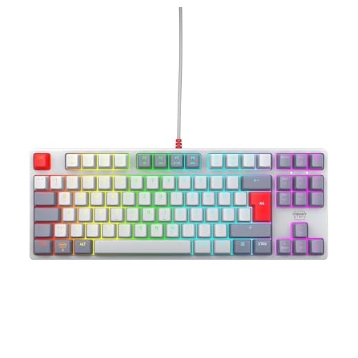 CHERRY XTRFY K4V2 TKL, Kabelgebundene Gaming-Tastatur ohne Nummernblock, Deutsches Layout (QWERTZ), RGB-Beleuchtung, Mechanische MX2A RED Switches, Retro
