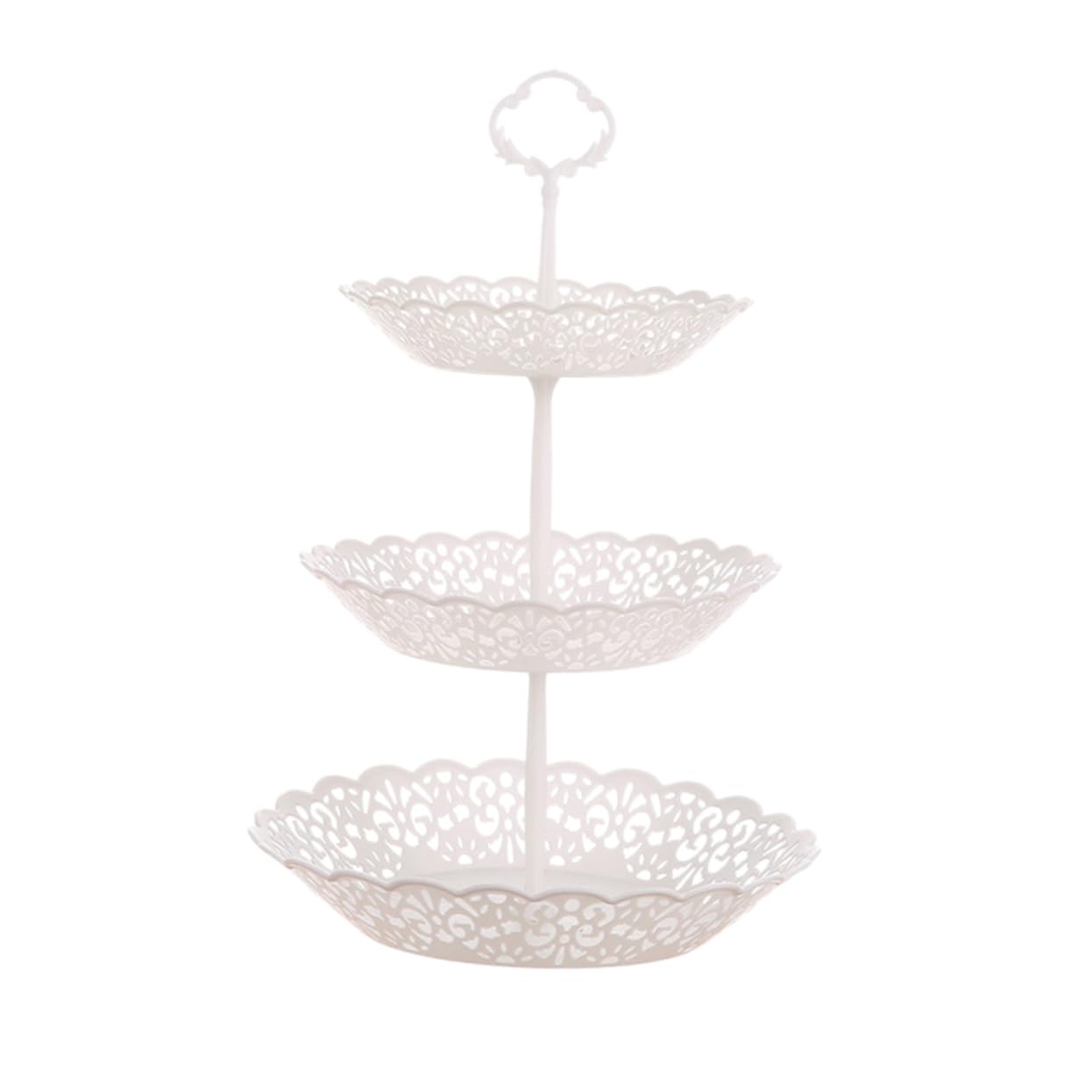 VINTORKY Dessert Stand Cake Display Stand Cookie Tray Jewelry Tray Transparent Cake Stand Afternoon Tea Rack Stand Wedding Cake Stands Bread Serving Tray Round Cake Carrier Round Tray White