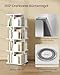 EUGAD drehbares Bücherregal Raumteiler Standregal Drehregal Büroregal Dekoregal 360° frei drehbar mit 4 Ebenen MDF Weiß 39,5x128x39,5cm