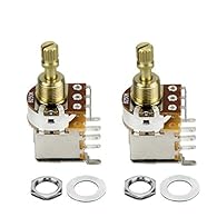 Ideal for electric guitar/bass building, for pickguard/control plate mounting. Can be used as a normal volume or tone control, or control pickup phasing, series/parallel switching, coil-taps, and more. The low flux 250K ohm potentiometer, gives the g...
