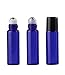 12 New 5ml Cobalt Blue Glass Roller Bottles Roll On Bottle Container with Metal Ball for Essential Oil Aromatherapy Perfumes and Lip Balms - 3ML Dropper Included