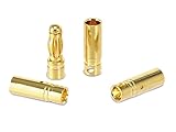  Pollin-Choice Goldkontakt-Steckerset, Steckerlänge 15,5 mm, Kupplungslänge 15 mm, 4 mm, 5 Paare