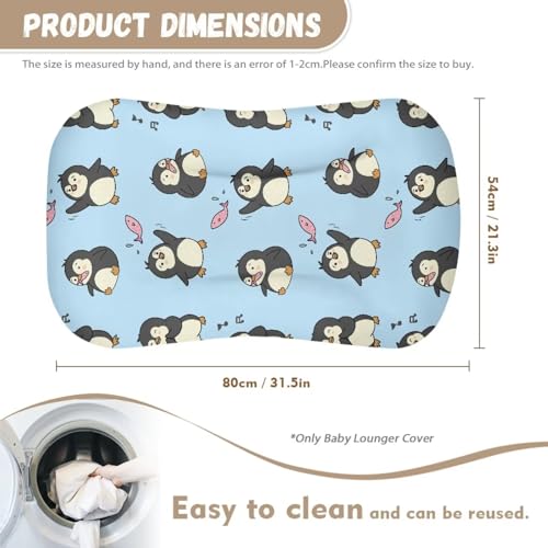 Image of ZOUTAIRONG Penguin Fish Bassinet Sheets Fit for Bassinet Swivel Sleeper Universal Sheet for Rectangle Oval, Hourglass Bassinet Mattress Bassinet Crib Sheets Blue, 240118BZA16118