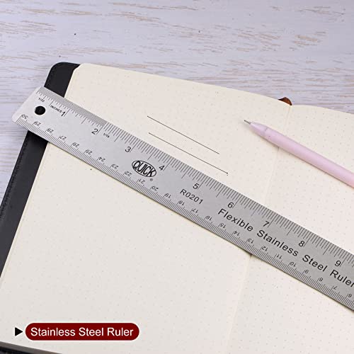 Reglas de acero inoxidable de 45 cm antideslizantes y regla de metal métrica 6