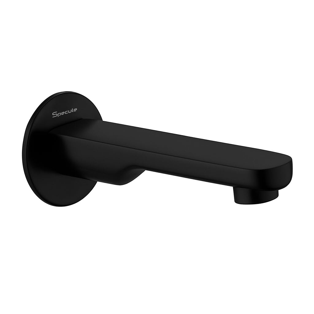 Specule Black Bath Tub Spout with Wall Flange for Bathtubs | 7-Inch Long Diverter Tap | Faucet for Bathtubs |Wall Mount| Brass Body Bath Spout for Bathroom, Bathtub & Basin | Smooth Water Flow-image-41