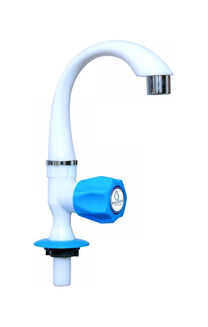 Droptech PVC Swan Neck Tap for Kitchen/Bathroom Wash Basins/faucets (Big Neck) (Blue Shed) Pack of 2 1