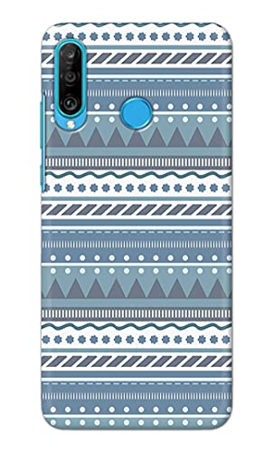 Image of Printed Hard Back Cover Case for Huawei P30 Lite | Huawei Nova 4e Back Cover (Seamless Geometric Tribal Pattern) -1803