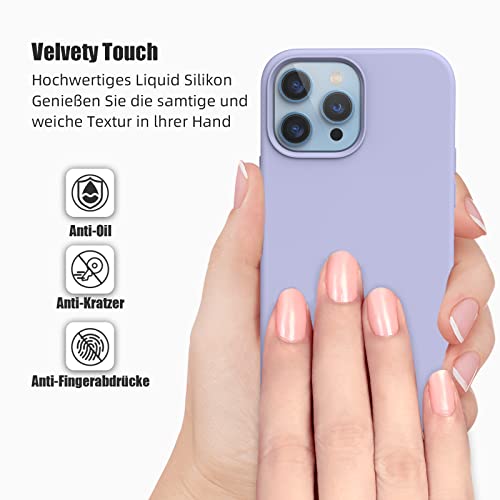 Coque iPhone 13 Pro silicone liquide violet protection antichoc - 4