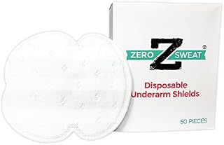 ZeroSweat Underarm Sweat Pads | Block Sweat w/Natural Disposable Absorbent Pads (50 Pads)