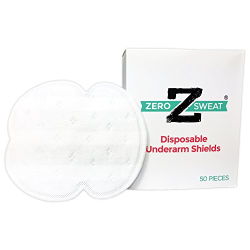 ZeroSweat Underarm Sweat Pads | Block Sweat w/Natural Disposable Absorbent Pads (50 Pads)