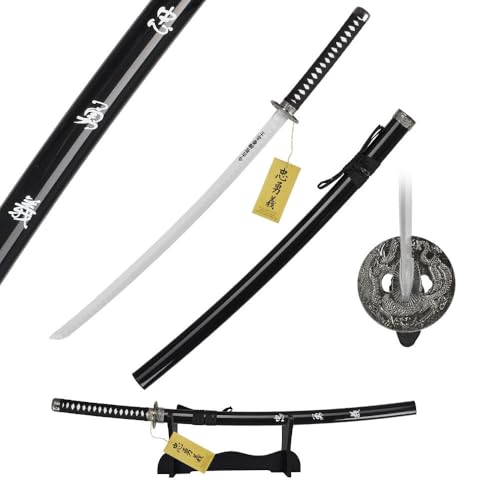 57 SPECIAL REPLICAS Katana Sword, Decorative Bamboo Katana Inspired by The Last Samurai, Includes Display Sword Stand, Authentic Look, Handcrafted Design, Japanese Style Room Accent JT10319