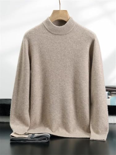 Men's 100 Percent Cashmere Thick Pullover Mock Neck Sweater Solid Smart Casual Jumper Clothing2