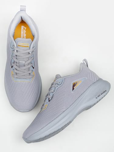 Image of ABROS Mens Inter Ceptor-3 ASSG2005 Sports Shoes L.Grey /Mustard 6UK