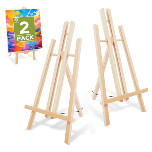 Conda 2 Pack 17 Inch Wooden Tabletop Easel Stand A-Frame Art Painting Easel for Painting Display & Art Creation Canvas Holder for Artists Students & Hobbyists