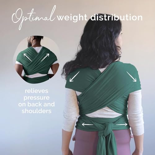 Image of Boba Baby Wrap Carrier - Original Baby Sling Carrier for Newborns (7-35 lbs), Soft, Secure, Hands-Free & Ergonomic, Ideal for Comfortable Bonding, New Parents (Serenity Rainforest)