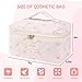 MZLUWM Large Travel Quilted Makeup Bag，Cute Bow Cotton cosmetic bag, Fashionable aesthetic makeup bag,Coquette Aesthetic Floral Travel Toiletry Bag for Women and Girls