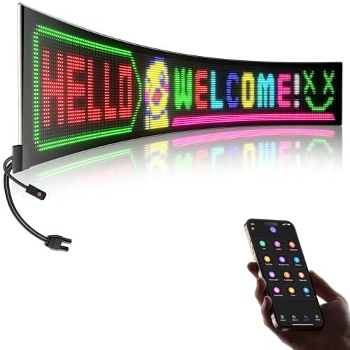 Image of Large Programmable LED Sign, P5 Resolution Indoor Store LED Sign, Bluetooth APP, for Business Retail Shop Window Display (49 inchx 8 inch)
