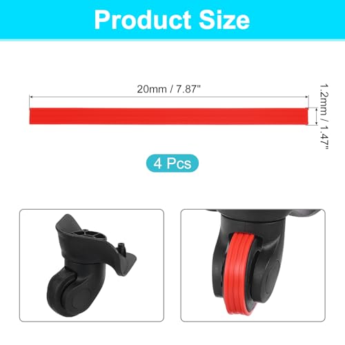 uxcell 2Pcs Luggage Wheels Covers, Anti-Noise Luggage Wheel Silent Protector Covers for Luggage Suitcases or Office Chairs Caster, Red2
