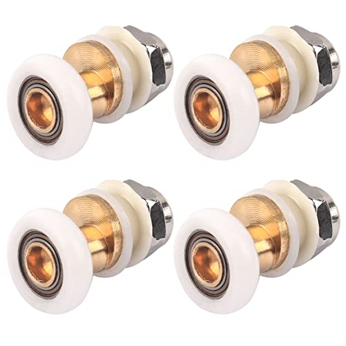 ATOPLEE 4pcs Shower Door Rollers, 19mm Diameter, Modern Style, Clear Color, Silent & Stable, Suitable for Most Shower Enclosures