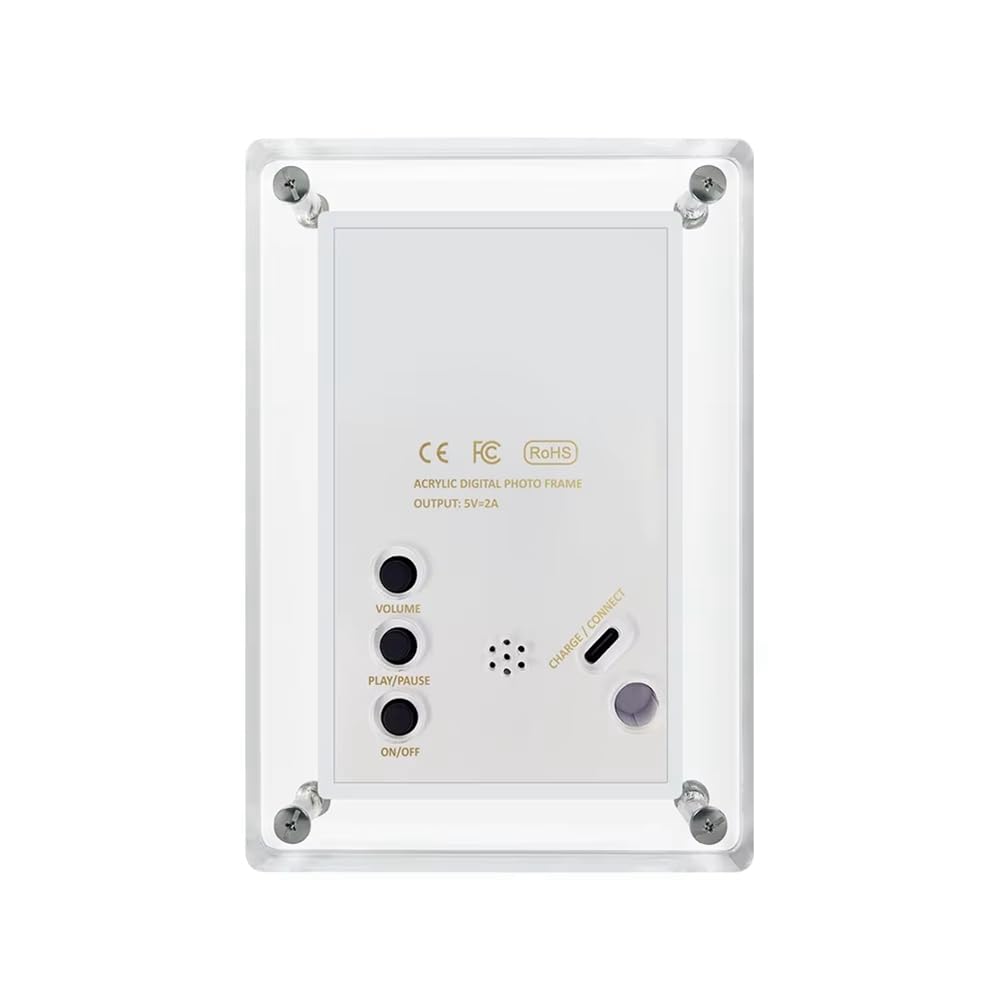 Osmond Cornice Digitale per Foto da 5 Pollici con Display Verticale, Schermo IPS, Batteria di Memoria da 4G e 1200 mAh, Cornice Digitale Portatile Retrato