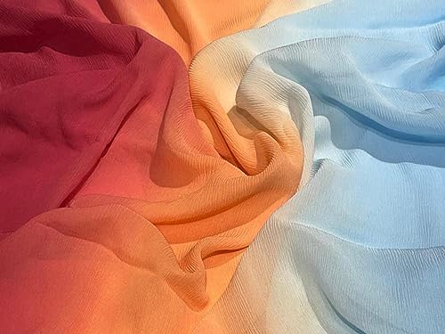 Mousseline de soie ombrée 111,8 cm de large en tissu fluide au mètre