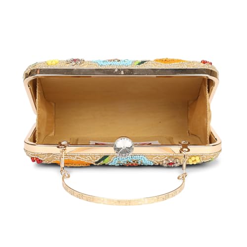 Image of LONGING TO BUY Hand Crafted Designer Box Clutch - Zari Embroidery For Women