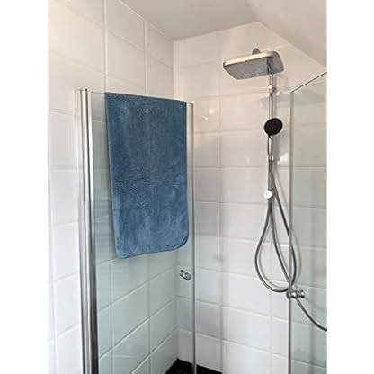 Glart 49M4B saugfähige Mikrofaser Handtücher in Premium Qualität. Trocknen Haut & Haare einfach nur durch Abtupfen. 6er Set, Farbe blau – Bild 7