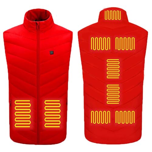 冬服 メンズ 電熱ベスト 大きいサイズ 9箇所発熱 軽量 速暖 USB給電 ヒーターベスト フード付き 保温 水洗い可 電熱ジャケット 男女兼用 冬用アウター 加熱服 ダウンジャケット 防寒対策 アウトドア 通勤 屋外作業 A-39