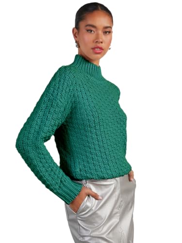 cordat Women's 2024 Fall Long Sleeve Turtleneck Sweater Tops Hollow Knit Soft Pullover Jumper2