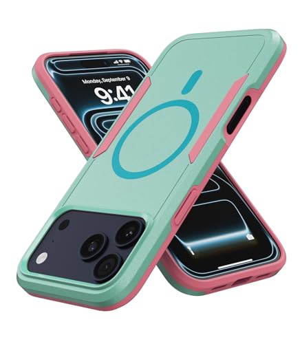 Coque iPhone 17 Max MobNano DBM en vert et rose, l'alliance de la haute précision
