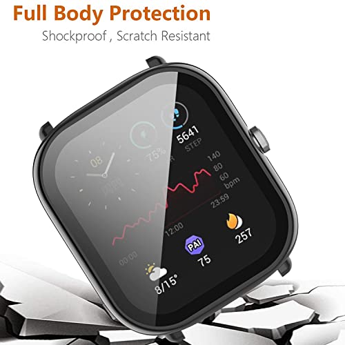 Msm-case Pack of 2 Tempered Glass Screen Protector Protective Case Compatible with Amazfit Bip U/Amazfit Bip U Pro - Image 3