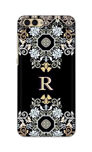 Image of PRINTFIDAA Name II Initial II Letter Floral Pattern Alphabet R Printed Designer Hard Back Case Cover for Honor View 10 -(TI) MVN1007