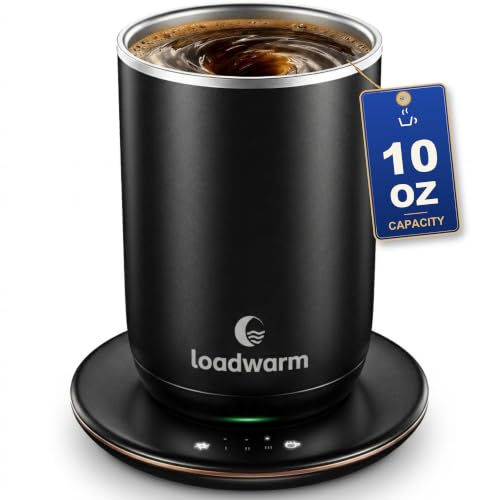 Self Heated Stirring Coffee Mug, 10oz Auto Mixing Cup with Warmer , Black