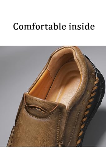 Men Slip On Leather Work Loafers Casual Outdoor Walking Shoes Comfortable Lightweight Driving Dress Shoes for Men3