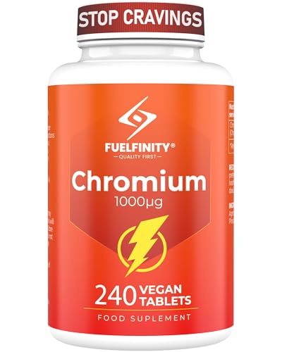 Chromium Picolinate 1000mcg - 240 Days Supply - Supports in reducing Sugar Cravings - FuelFinity Quality at Highest Manufacturing Standards - Vegan