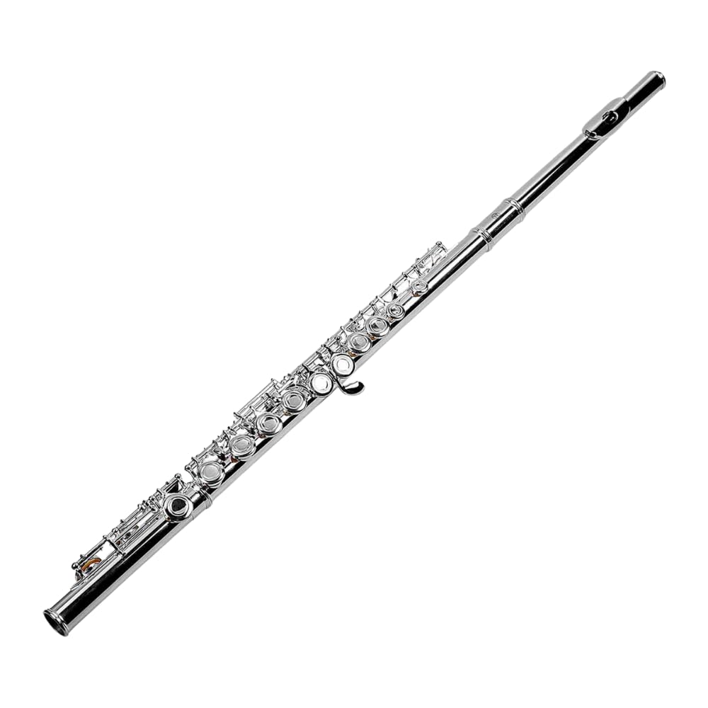 Kadence Closed Open Hole Metal Flutes Key of C 16 Key for Beginner, Kids, Student Silver Nickel Flute with Leather Case-picture-28