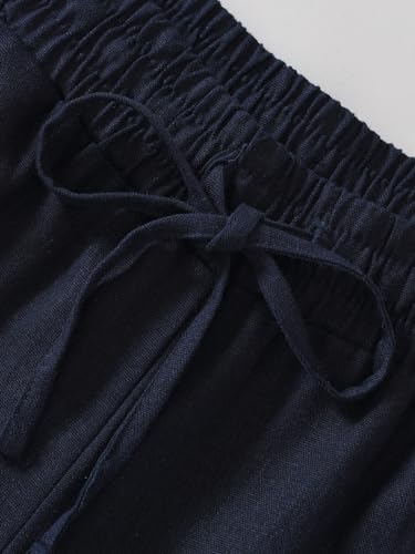 Weintee Women's Plus Size Petite Linen Capris with Pockets3