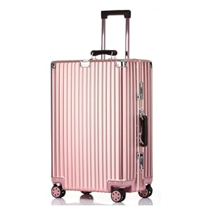 lesulety Alles Aluminium Hartschalen-Koffer Mittelgroßer Reisekoffer 24 Zoll Metallkoffer Handgepäck Reisezubehör ohne Reißverschluss mit 2 TSA-Kombinationsschlössern,... inch Cheked