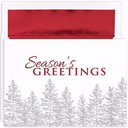 Masterpiece Studios 16-Count Silver Treeline Holiday Cards