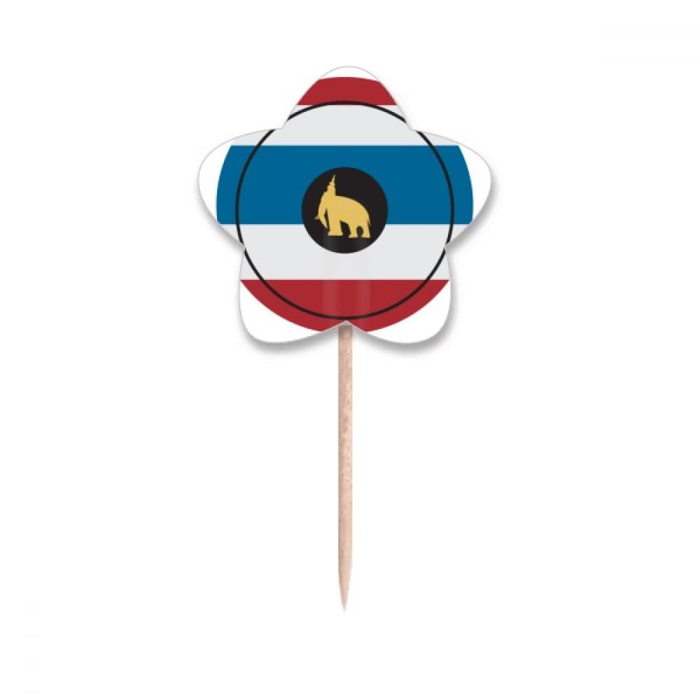 Drapeaux cure-dents Thaïlande éléphant déco cupcake et étiquette étoile