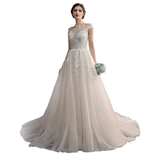 Bride Wedding Dress Flower Embroidery Elegant Trailing Skirt Pretty Gown,White,XL