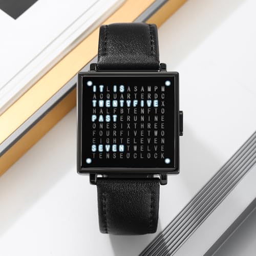 Image of Gosasa Square Men's Luxury Watches Fashion Creative Multifunctional Waterproof Wristwatch, Stainless Steel or Gold and Silver - Toned Leather Strap Gifts for Men