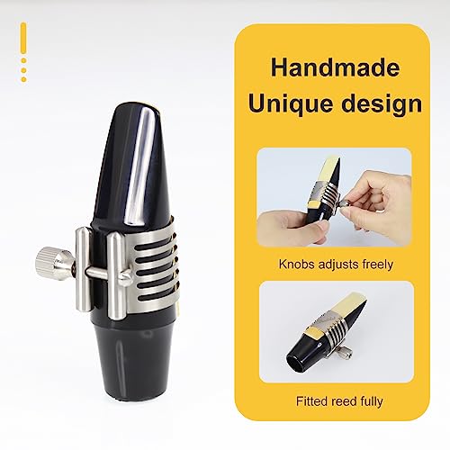 Edelstahl-Ligatur für Klarinette und Alt-Saxophon – Alt-Saxophon-Ligatur mit verstellbaren Schrauben – Haltbarer und sicherer Ligaturhalter