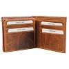 American Bison Tooled Side Bifold Wallet with ConchosOil Pull Up Classic Western Craftsmanship & RFID Protection (Buffalo Nikle, Tan)