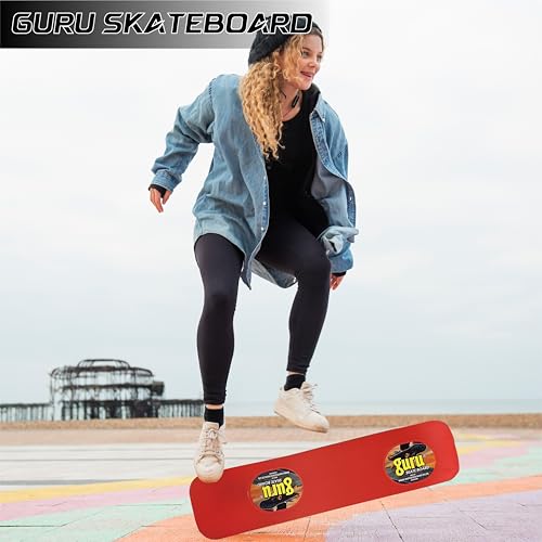 Image of GURU Skateboard, Wooden Non-Slip Skateboard for Kids, Adult, Casterboard /Skate Board /Hoverboard /Longboard for Beginners, Learners, Training Purpose for All Age Group