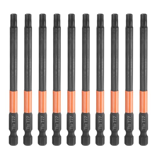 Image of sourcing map 10pcs T27 Torx Head Screwdriver Bit 100mm Long 1/4" Hex Shank