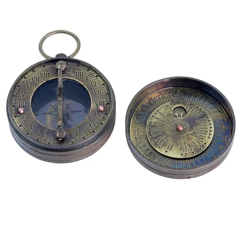 Brújula de bolsillo vintage de latón antiguo – regalo para hombres miniatura 4