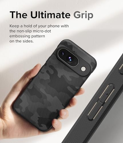 Image of Ringke Onyx for Google Pixel 9 Case [Feels Good in The Hand] Oil & Dirt Resistant, Enhanced Camera Lens Protection, Comfortable Grip, Non-Slip, Lightweight Cover - Camo Black