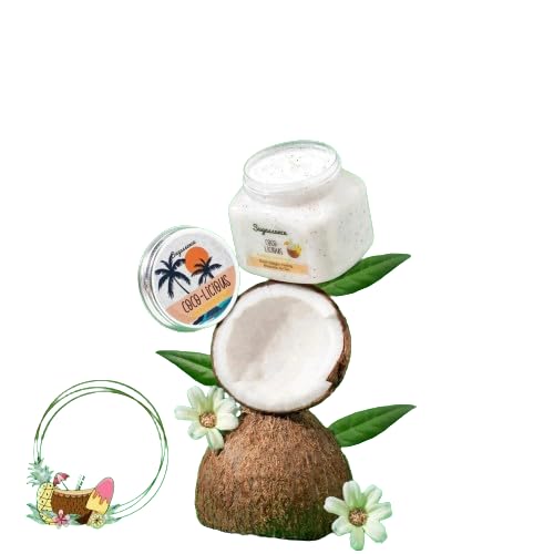 Sugassence Coco-licious – Shea Sugar Scrub to De-Tan, Firming, Boost Collagen Production, Anti Aging – The perfect Smooth Skin (250Grams)