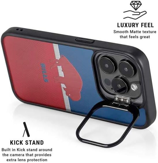 Skinit Kickstand Phone Case Compatible with iPhone 16 Pro - Officially Licensed NFL Buffalo Bills Vintage Design